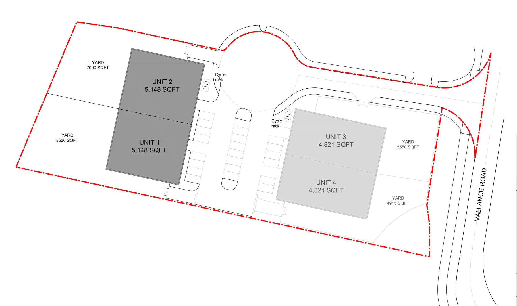 Site plan of Site 2/3A, Vallance Road