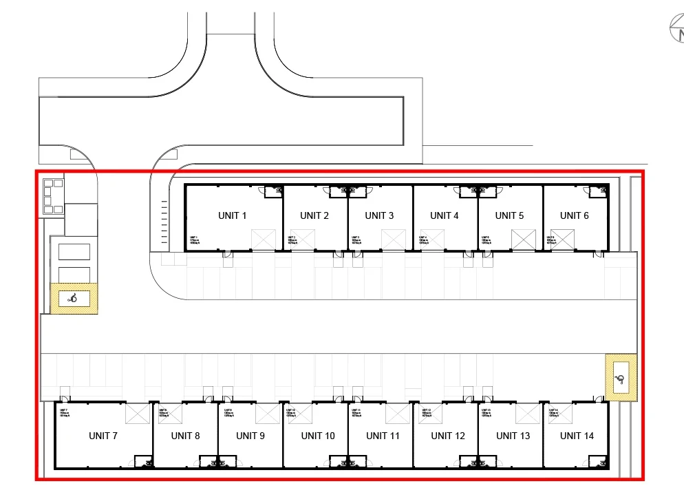 Site plan of the Tower Place business units