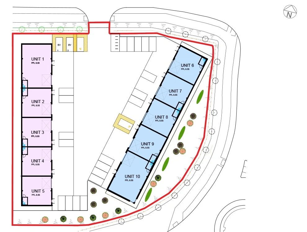 Site plan of the Abbotsford Business Park units